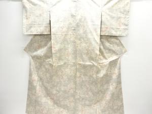未使用品　雲に草花模様織出し着物